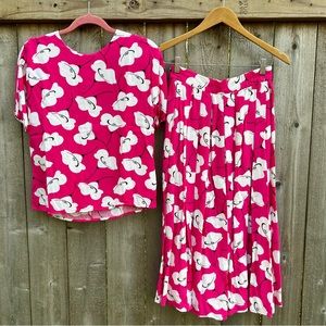 vintage 2pc printed set